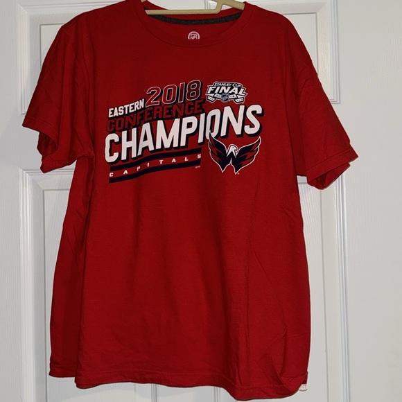 Washington Capitals Hockey NHL Size Large 2018 Playoff Shirt Eastern Conference - Picture 5 of 7